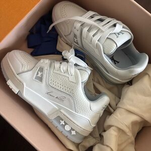 Louis Vuitton Kids Sneakers in White and Gray